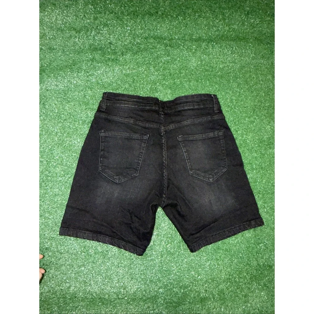 Don't Think Twice Skinny Fit Denim Shorts Washed Black Men's Size 34